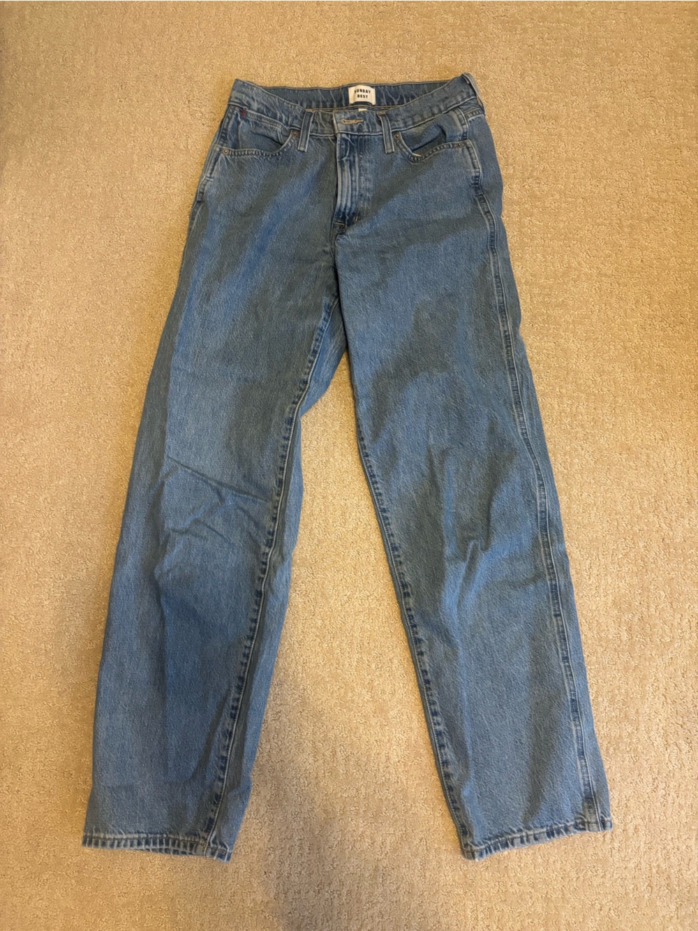 Aritzia Sunday Best Relaxed Straight Blue Jeans